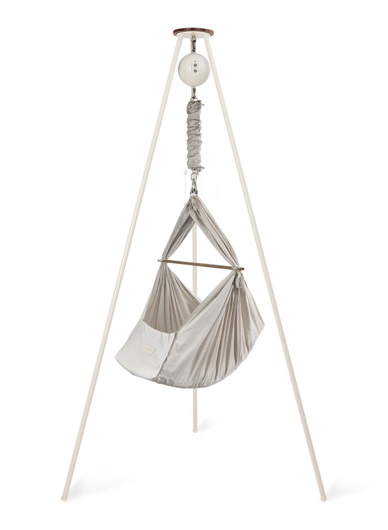 مونبون مجموعة نوم الأطفال الكلاسيكية من مونبون - أرجوحة نظام نوم عضوي | تتضمن محرك بلوتوث وحامل ثلاثي القوائم | تصميم دنماركي لنوم أفضل للطفل (لونار روك، حامل ثلاثي القوائم أبيض) - Image 1